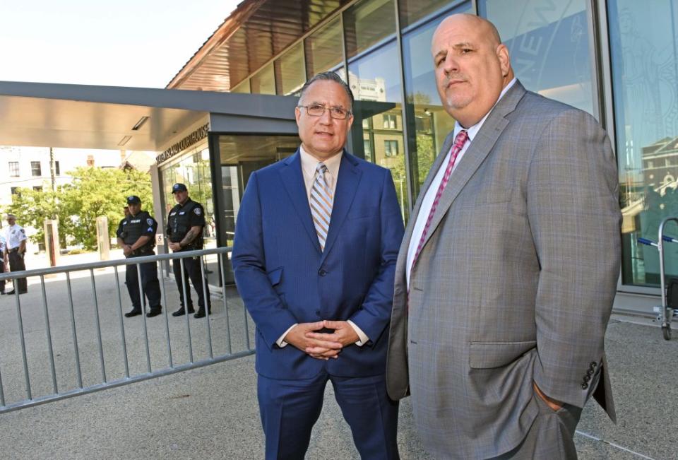 Staten Island lawyers Mark Fonte (left) and Louis Gelormino say they will represent pro bono any firefighter who is disciplined for booing state AG Letitia James at a promotion ceremony last week. Gregory P. Mango