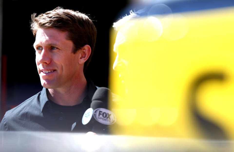 HAMPTON, GA - MARCH 03: Former NASCAR driver Carl Edwards looks on during practice for the Monster Energy NASCAR Cup Series Folds of Honor QuickTrip 500 at Atlanta Motor Speedway on March 3, 2017 in Hampton, Georgia. (Photo by Jerry Markland/Getty Images)