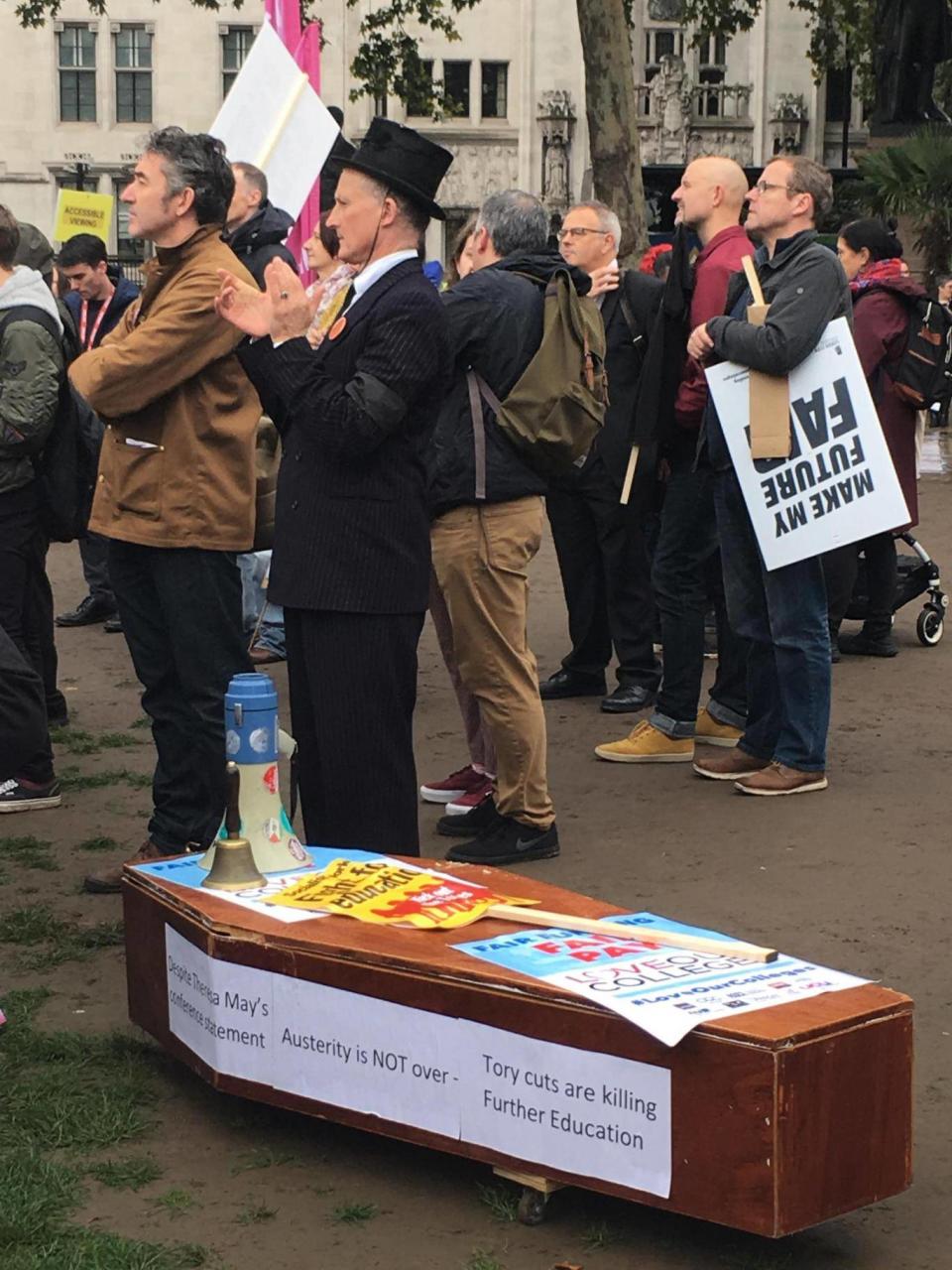 Protesters marched on Westminster over funding cuts to further education (Eleanor Busby)