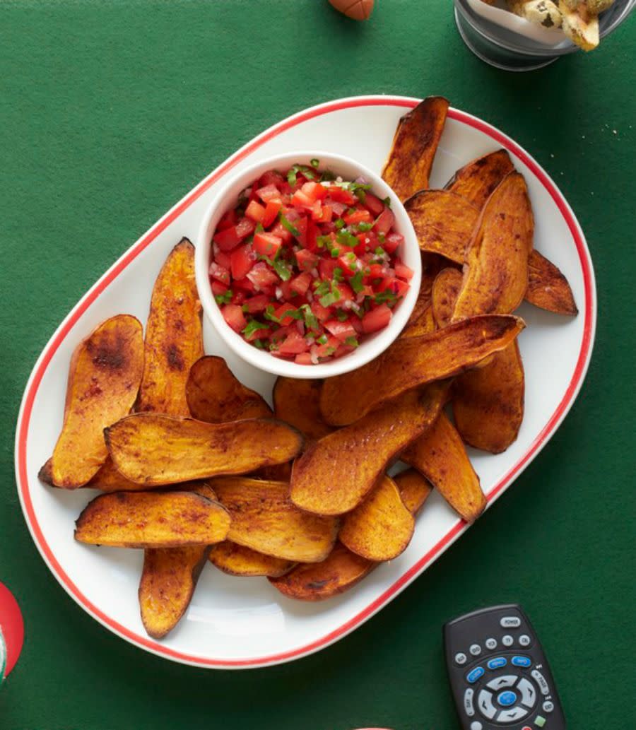 Crispy Sweet Potato Skins and Pico de Gallo