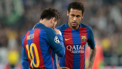 Lionel Messi Neymar Barcelona Champions League