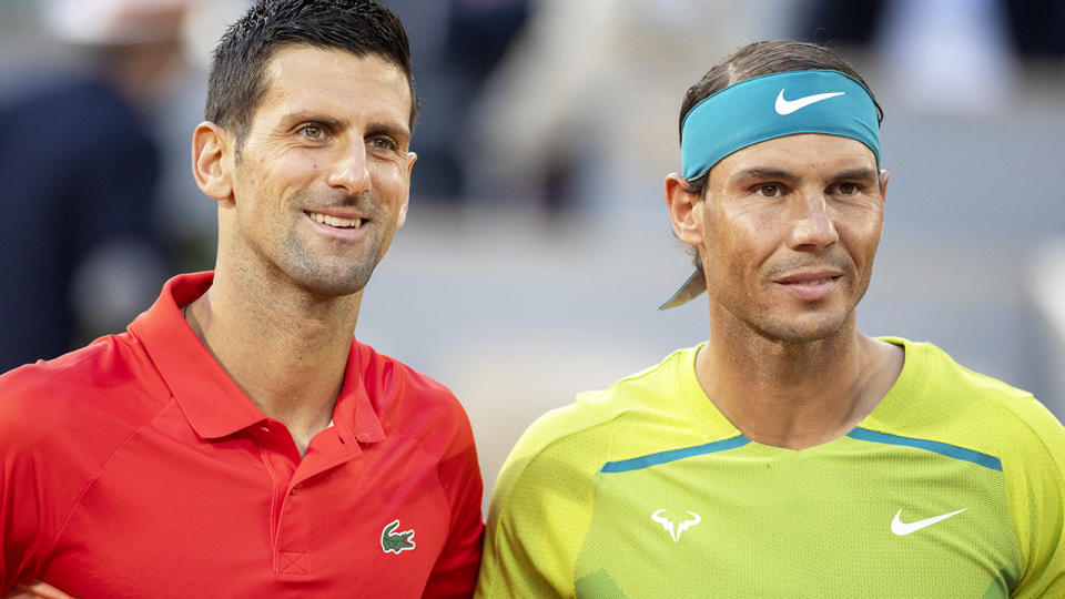 Novak Djokovic and Rafa Nadal, pictured here before their French Open clash.