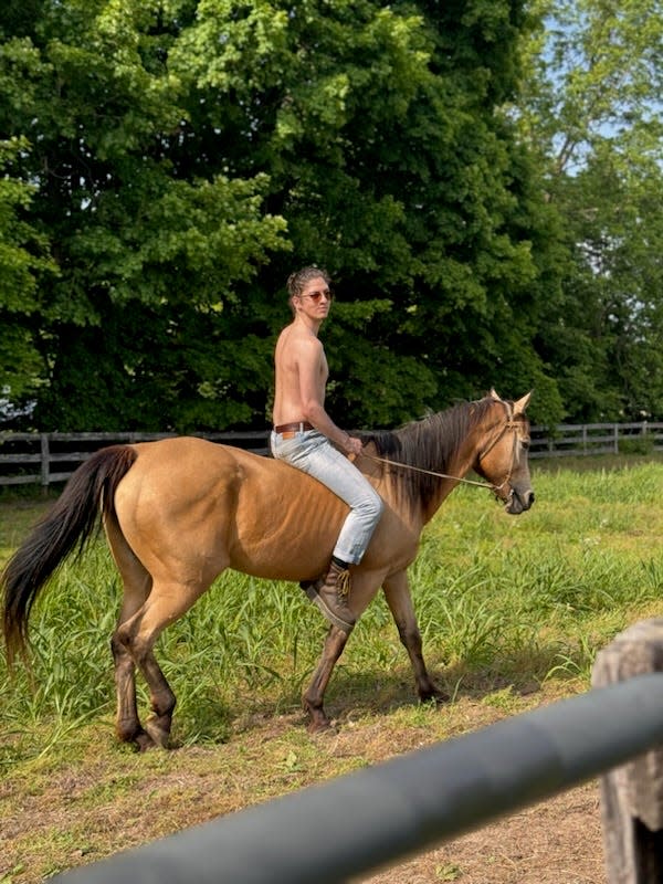 As part of his job as a Tecumseh! actor Caio Ferreira Santos is also a horse handler.