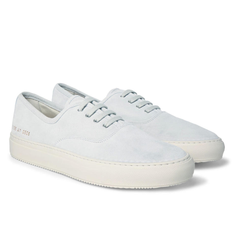 <p>A new style from the masters of minimalism, Common Projects' latest silhouette does have a distinctly 'high-end Vans' vibe to it. </p><p>Not that there's anything wrong with that, of course. </p><p><em><a rel="nofollow noopener" href="https://www.mrporter.com/en-gb/mens/common_projects/tournament-suede-sneakers/819774?ppv=2" target="_blank" data-ylk="slk:£265, mrporter.com;elm:context_link;itc:0;sec:content-canvas" class="link ">£265, mrporter.com</a></em></p>