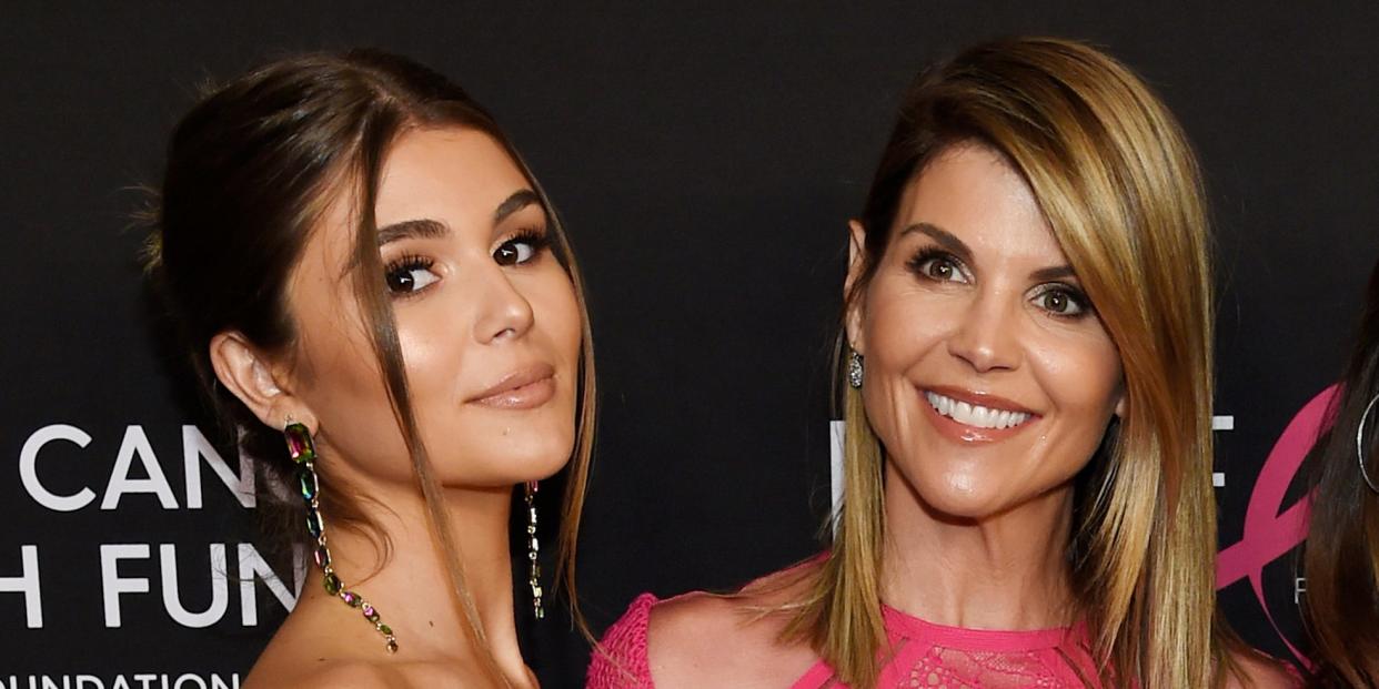 Actress Lori Loughlin poses with her daughter Olivia Jade Giannulli, left, in February.