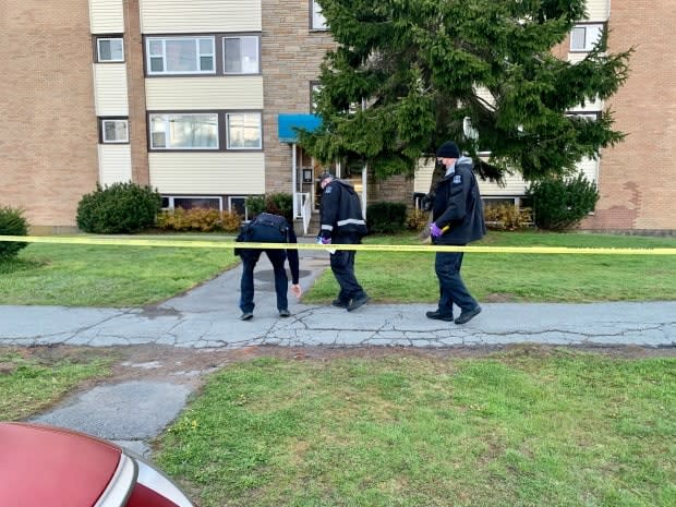 Officers are still on the scene Thursday morning. A four-level apartment building on Prince Arthur Street has been taped off by police.