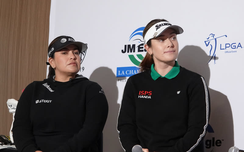 LPGA好手葛林難忘台灣美食 女子職業高爾夫巡迴賽（LPGA）選手葛林（Hannah  Green）（右）是2023年洛杉磯錦標賽冠軍，她2019 年曾到台灣比賽，難忘小籠包、珍珠奶茶等美食。 中央社記者林宏翰洛杉磯攝  113年3月27日 
