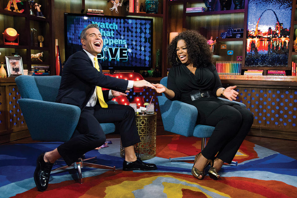 With Oprah Winfrey on a 2014 episode of Watch What Happens Live.