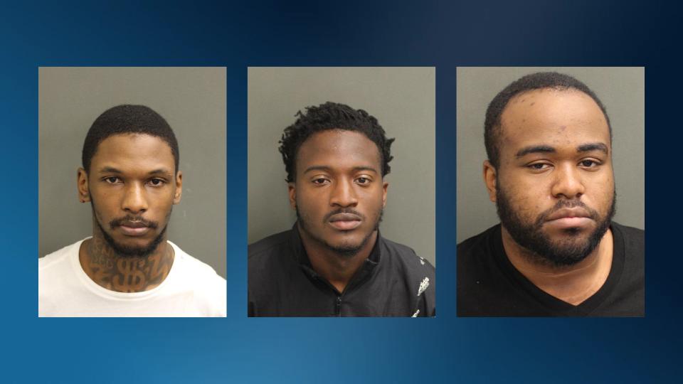 Deontrae Walden, 23, Carlos Reed, Jr., 22, & Wendell Harp, Jr., 23, are accused of stealing from a Chase Bank ATM on East Colonial Drive