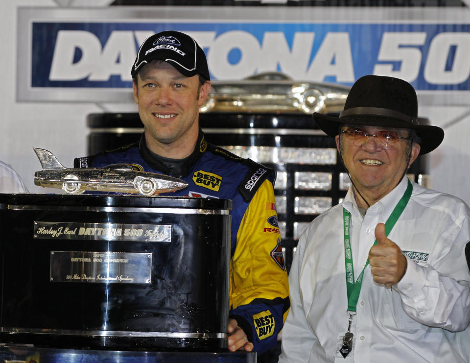 Matt Kenseth won the 2012 Daytona 500 for Roush Fenway Racing. He left the team at the end of that season for Joe Gibbs Racing. (AP Photo/Terry Renna, File)