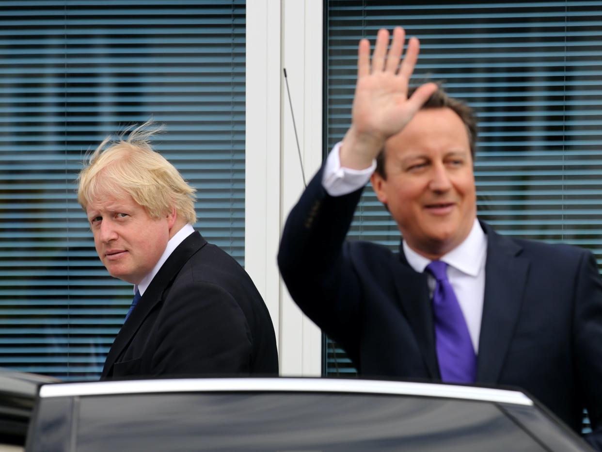 Boris Johnson and David Cameron together in 2015 (PA)