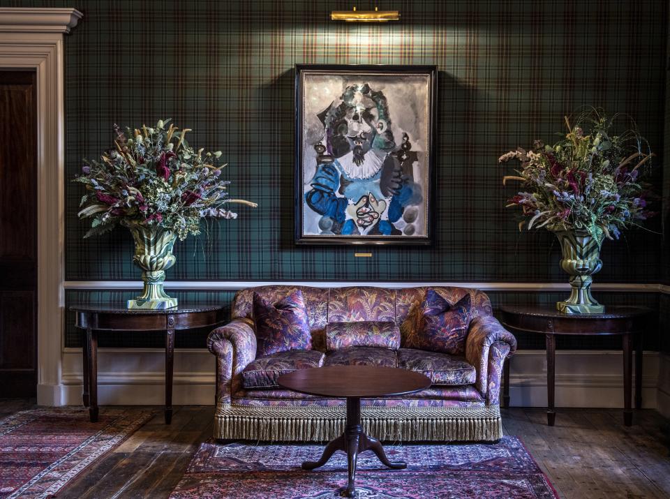 The Fife Arms in Braemar, Scotland.  Here, "Mousquetaire Assis" by Pablo Picasso hangs on the wall.