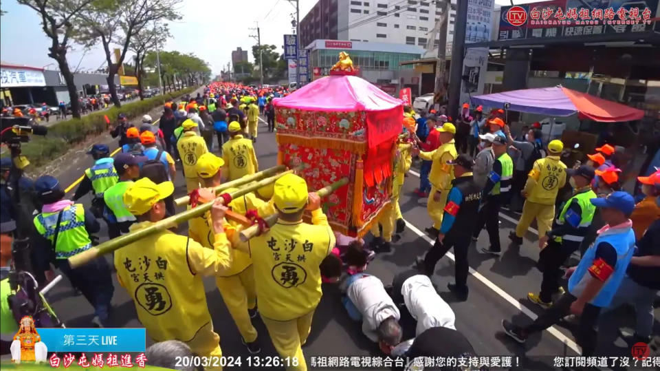 <strong>苗栗拱天宮白沙屯媽祖進香路線20日已到彰化縣境。（圖／翻攝自YouTube@baishatun_tv）</strong>