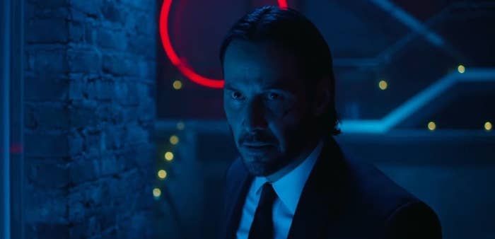 John in the pool room of the Red Circle in "John Wick"