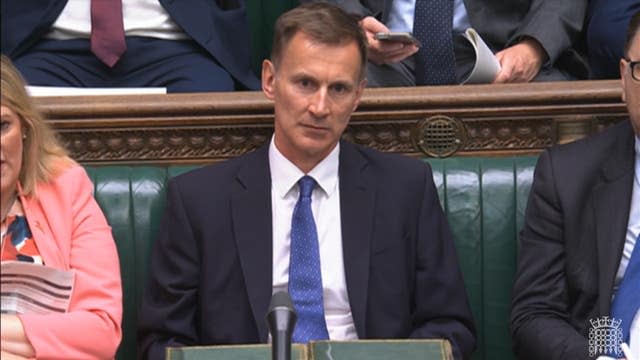 Jeremy Hunt in the House of Commons