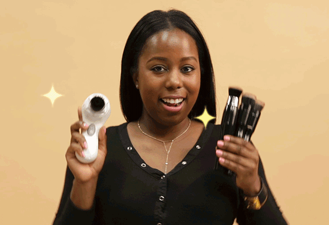 Yahoo Beauty Editor Jacqueline Laurean Yates puts four of the best electronic makeup brushes to the test. (GIF: Priscilla De Castro)