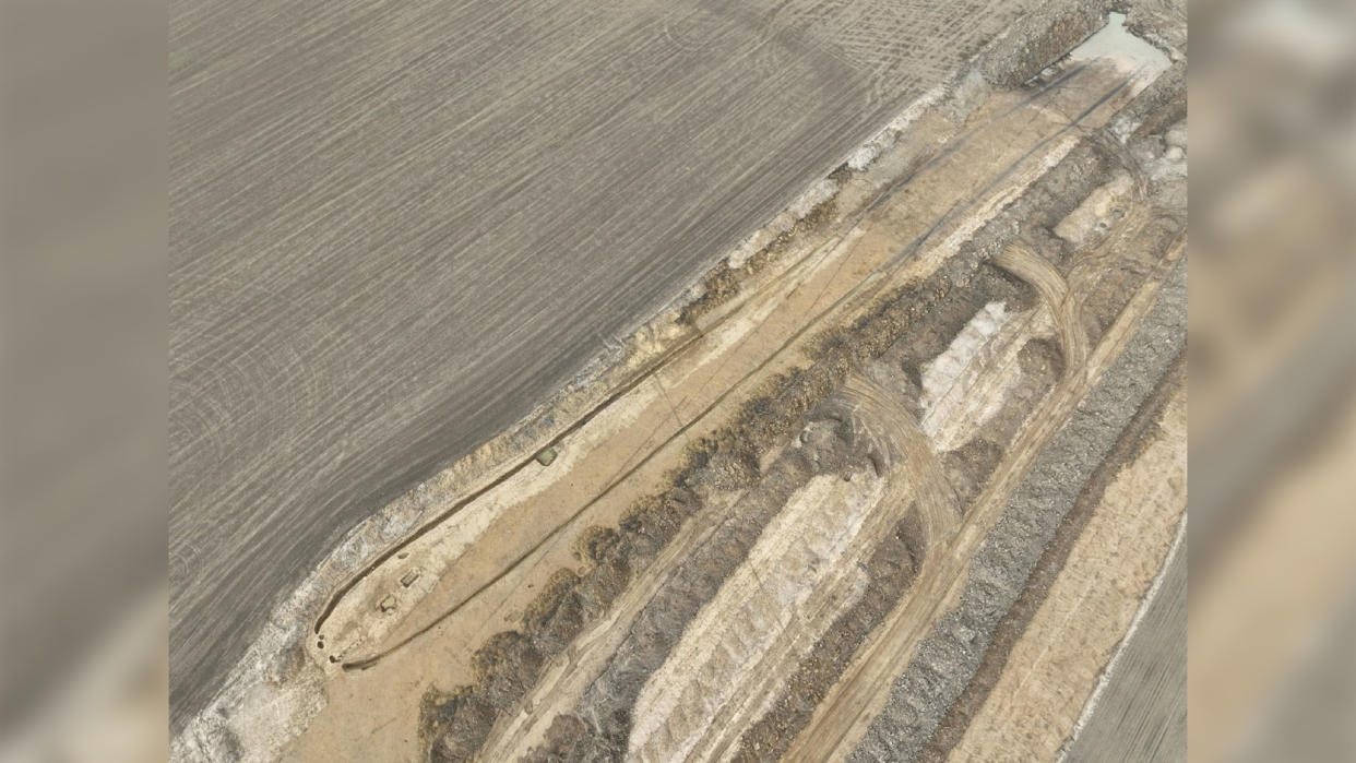  An aerial view of the burial mound. 