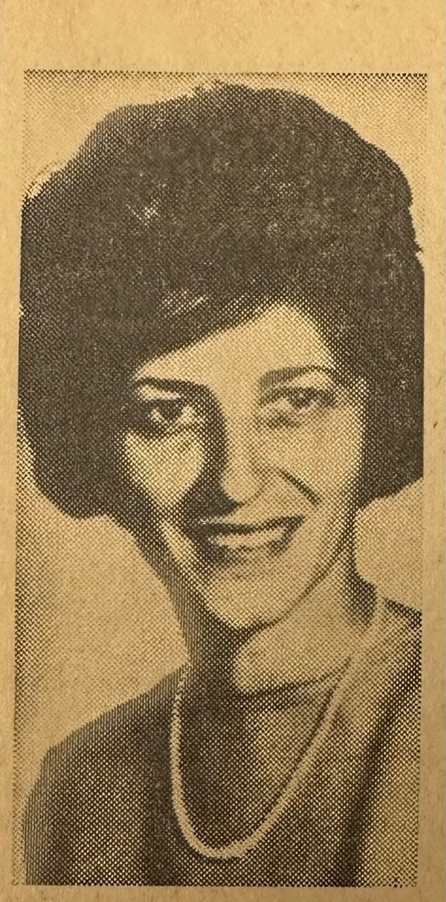 Bea McPherson is pictured in a photo in the Canton Repository in 1963. She served as the chair of the inaugural Hall of Fame Fashion Show Luncheon. The now 101-year-old has loaned 15 vintage outfits from her personal collection to be modeled in this year's installment of the show.