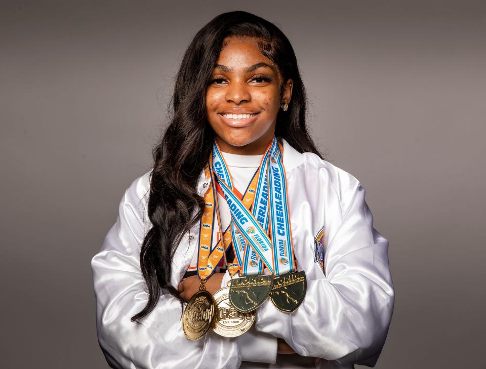 All County Cheerleading - Lakeland High School - Darinise Newton in Lakeland Fl. Thursday March 22, 2024.
Ernst Peters/The Ledger