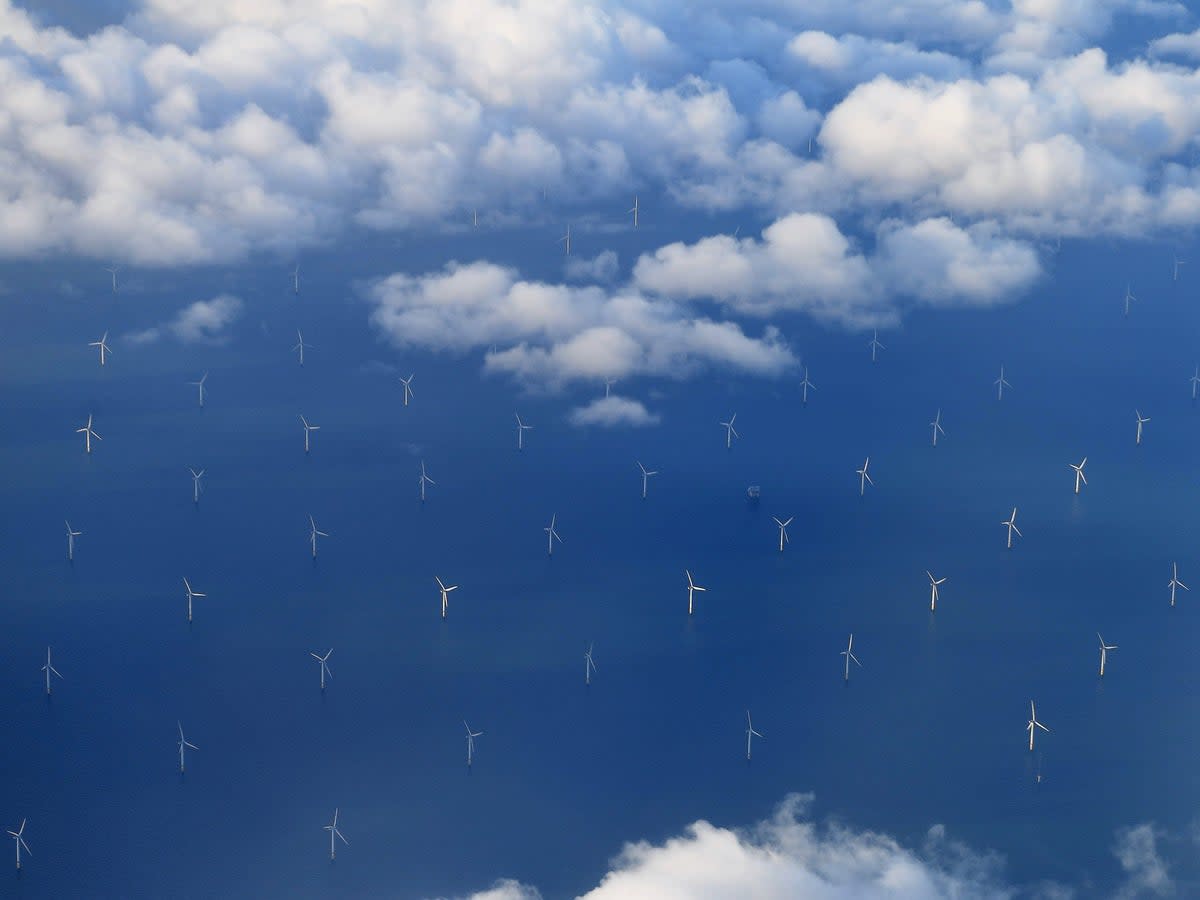 China’s proposed offshore windfarm will have more than 150-times the capacity of the UK’s Burbo Bank Offshore Wind Farm, pictured here on 8 November, 2017 (Getty Images)
