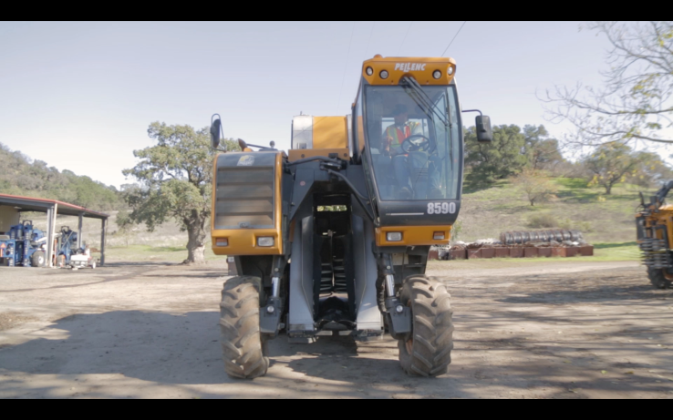 A Pellenc tractor at Treasury Wine Estates in Napa Valley, Calif.