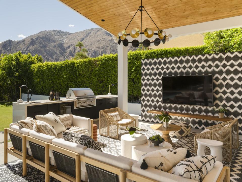 california outdoor living room by designer michelle boudreau