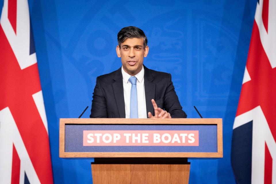 Prime Minister Rishi Sunak has made ‘stopping the boat’ one of the key pledges of his leadership (PA) (PA Wire)