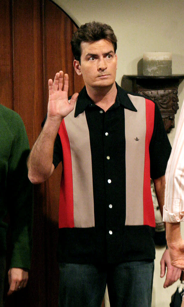 Charlie Sheen in Bowling Shirts