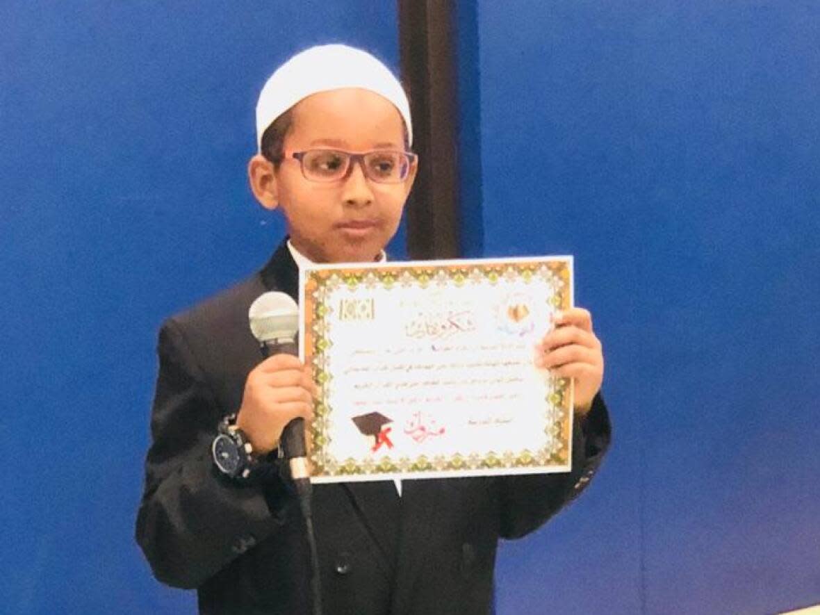 Zakaria Mustafa started memorizing the Qur'an when he was six years old and knew the whole book by heart by 10. (Submitted by Zakaria Mustafa - image credit)