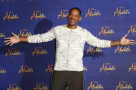 Actor Will Smith poses for photographers at the photo call for the film 'Aladdin' in London, Friday, May 10, 2019. (Photo by Joel C Ryan/Invision/AP)