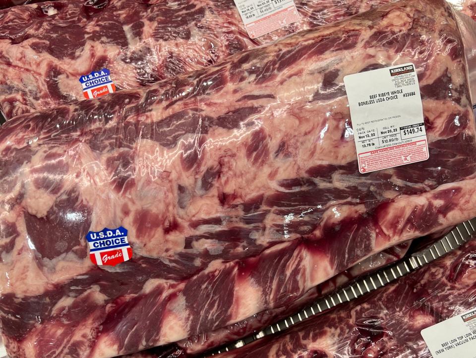 ribeye roast in meat section of costco