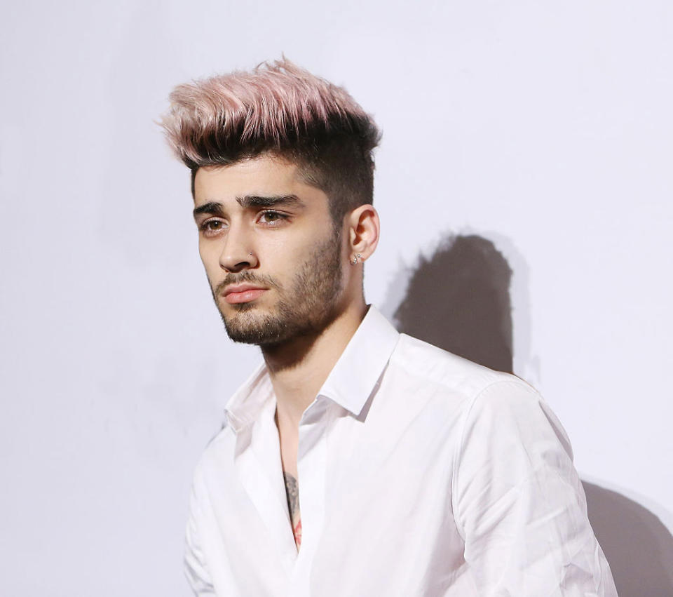 Zayn Malik with pink hair