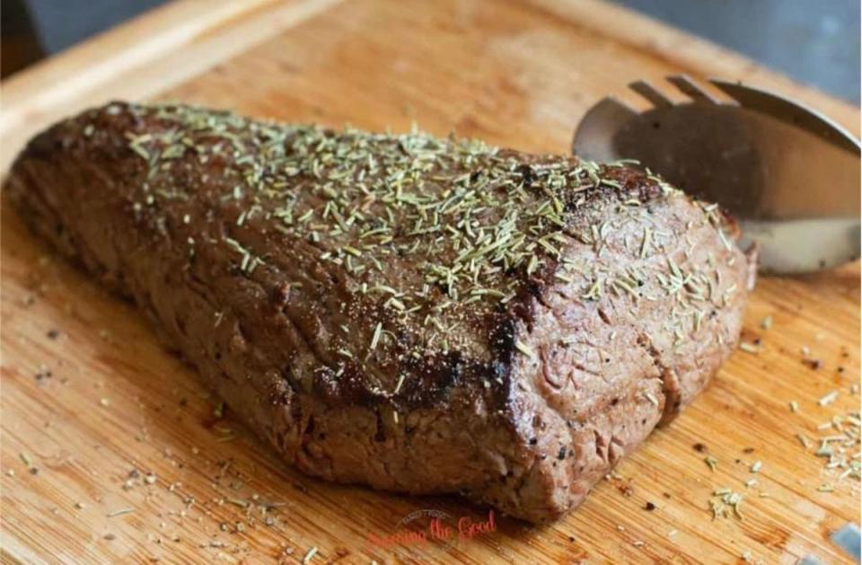 <p>Savoring The Good</p><p>This recipe sears the beef before the sous vide bath to set the meat fibers and lock in juices resulting in big flavor.</p><p><strong>Get the recipe: <a href="https://www.savoringthegood.com/sous-vide-beef-tenderloin" rel="nofollow noopener" target="_blank" data-ylk="slk:Sous Vide Beef Tenderloin;elm:context_link;itc:0;sec:content-canvas" class="link ">Sous Vide Beef Tenderloin</a></strong></p>