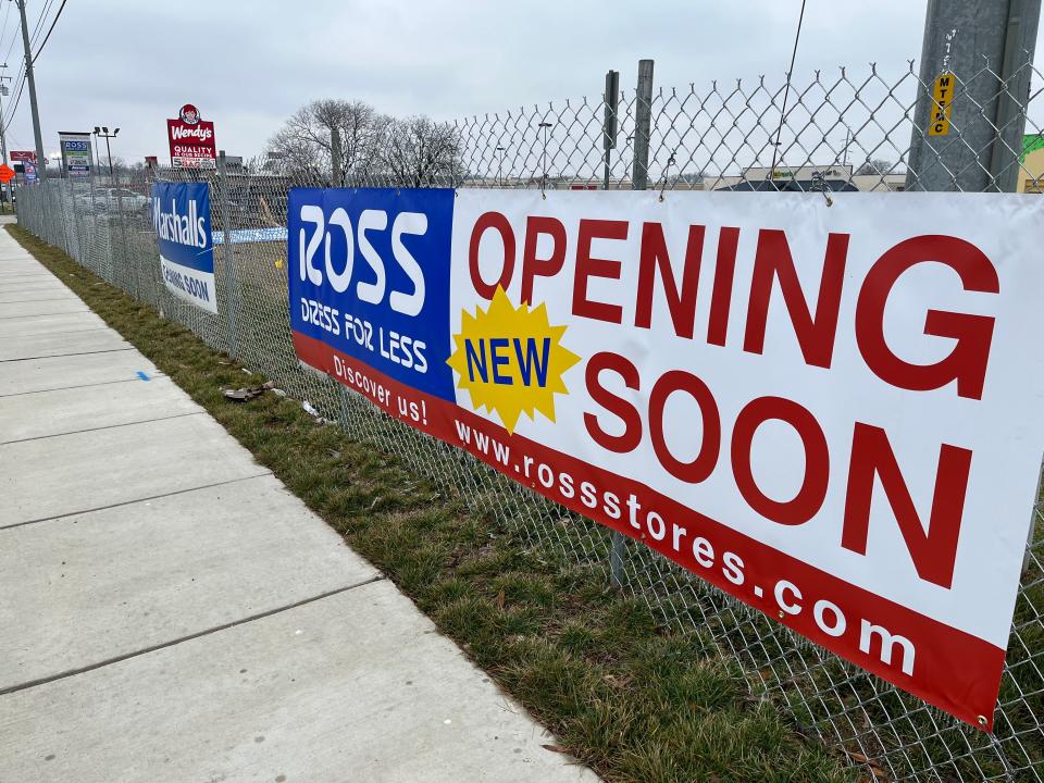 Signs are up for new stores opening at a Lebanon shopping center formerly anchored by Kmart and now being redeveloped.