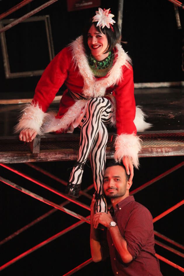 Señor (right) directs Luis Alberto as Angel in 