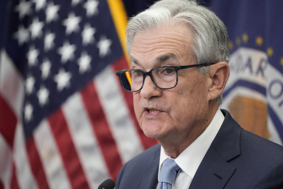 Federal Reserve Chair Jerome Powell speaks during a news conference Wednesday, Dec. 14, 2022, at the Federal Reserve Board Building, in Washington. (AP Photo/Jacquelyn Martin)