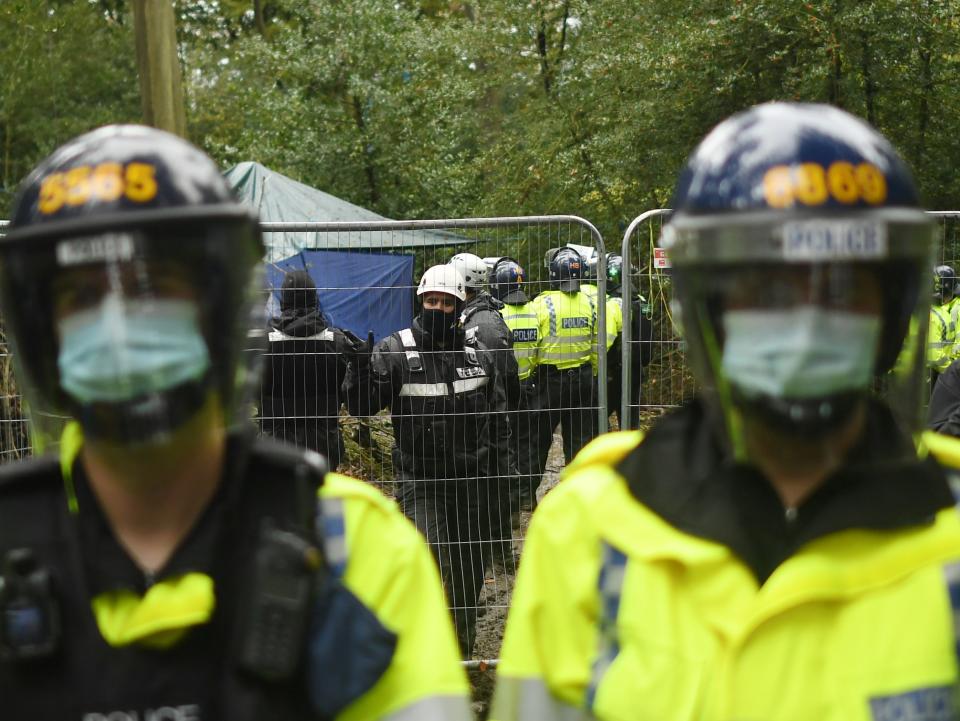 Protesters at Jones Hill Wood were evicted while they said they were protecting bats, badgers, tawny owls and foxes (Getty Images)