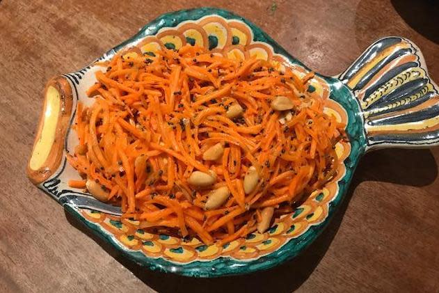 Crunchy stuff: Thai carrot salad with raw peanuts