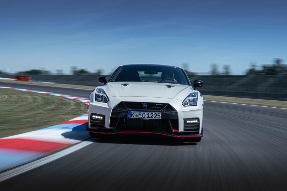 <p>The GT-R NISMO's twin-turbo 3.8-liter V-6 is still rated at 600 horsepower, but fresh turbochargers lifted from the racing program promise quicker throttle response.</p>