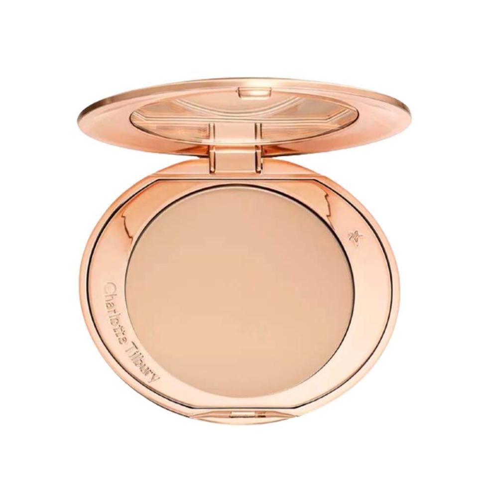 face powder in gold compact
