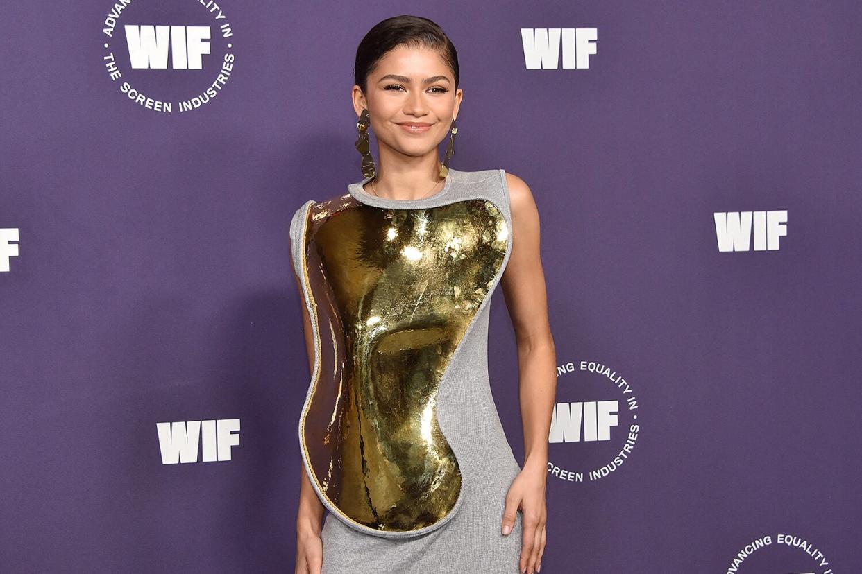 Honoree and US actress Zendaya attends the 2021 Women in Film (WIF) Honors celebrating "Trailblazers of the New Normal" at the Academy Museum of Motion Pictures in Los Angeles, California, on October 6, 2021.