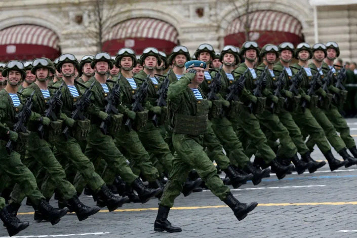 Russian Spetsnaz troops military parade