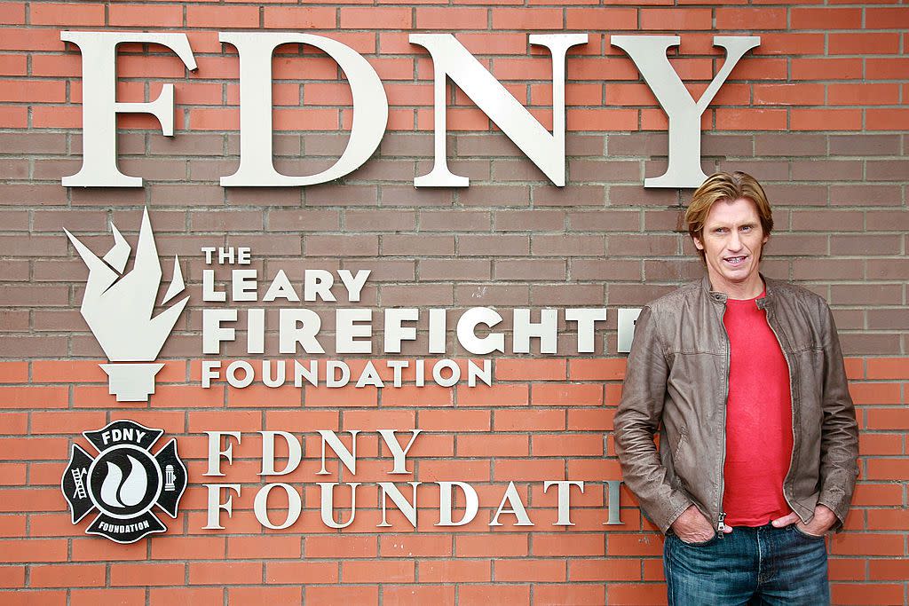 Actor Denis Leary attends the dedication and demonstration of the Leary Firefighters Foundation's high-rise training simulator at FDNY Training Academy