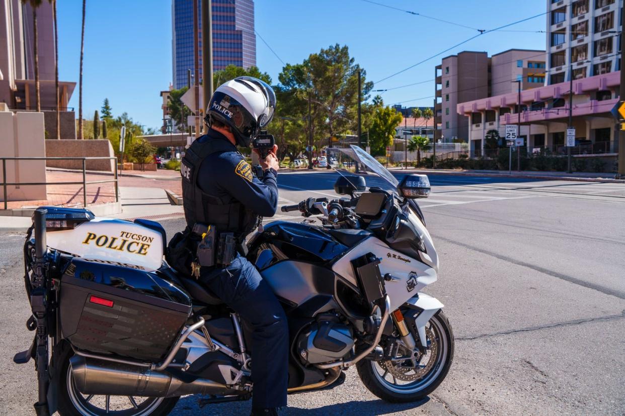 a person on a motorcycle