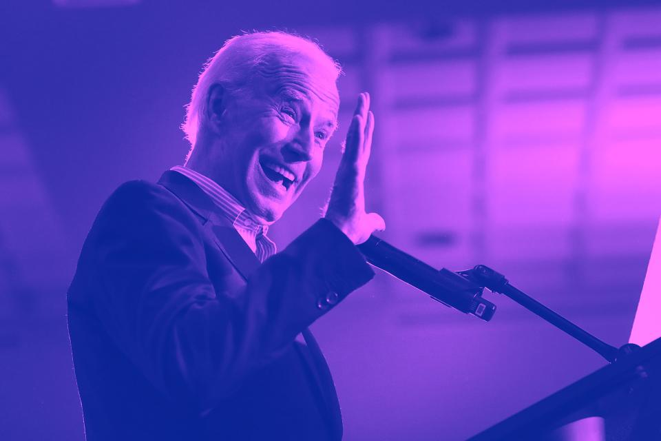 Joe Biden speaks to guests during a presidential campaign event April 30, 2019, at the Grand River Center in Dubuque, Iowa. It was his first visit to the state since announcing that he was  seeking the Democratic nomination for president.