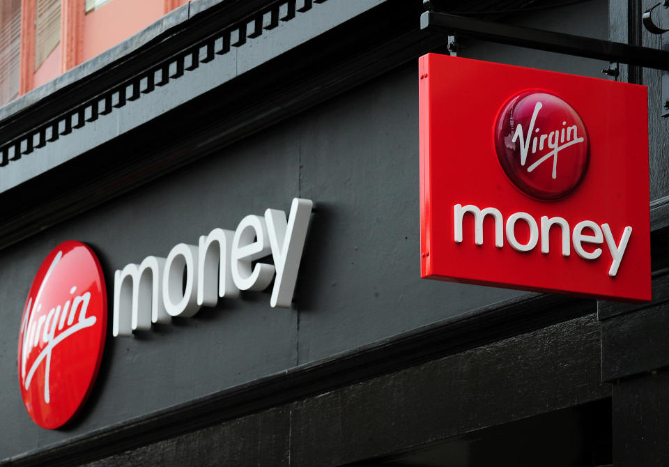 A general view of a branch of Virgin Money in Derby city centre.