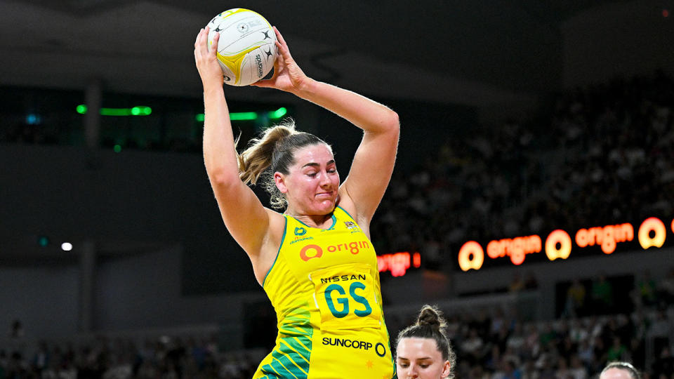 Seen here, Sophie Garbin in action for the Diamonds in their emphatic Game Three win over New Zealand in the Constellation Cup. 