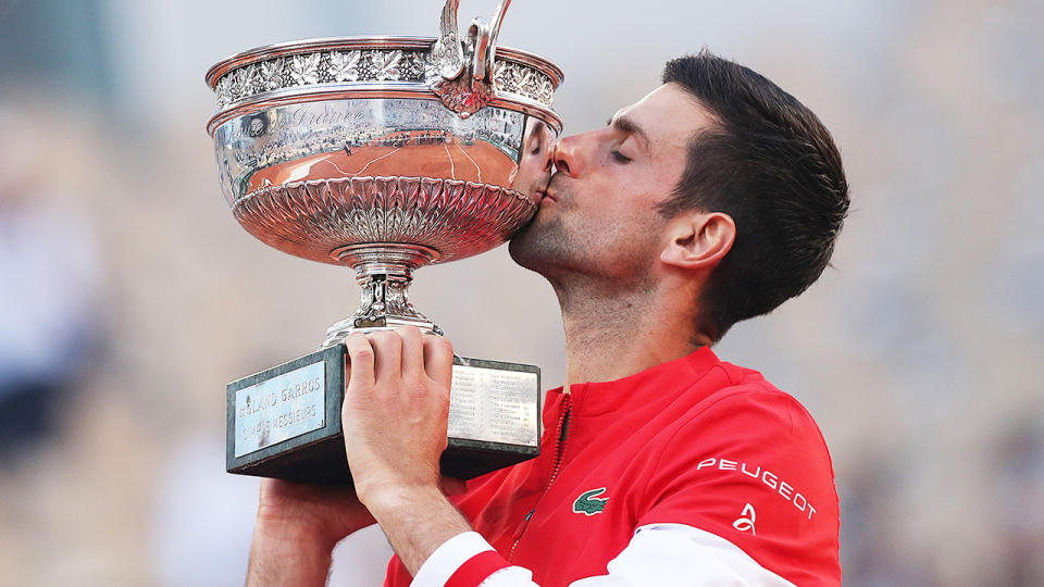 Novak Djokovic won his 19th grand slam title at the French Open last weekend. (Photo by Gao Jing/Xinhua via Getty Images)