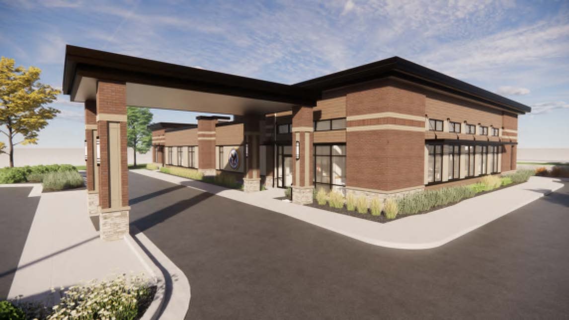 This rendering shows what an 8,500-square-foot Veteran Affairs outpatient medical clinic will look like once it is completed at Olympia Fields in Oconomowoc, possibly before the end of 2023. Wangard Partners Inc. and the Clement J. Zablocki VA Health Care System announced plans for clinic in March.