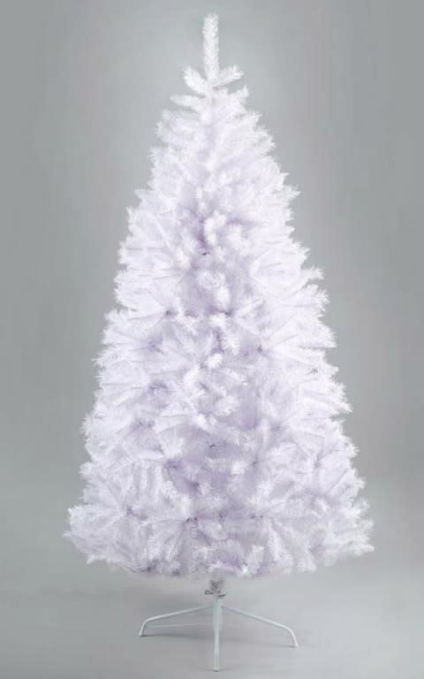 White tinsel tree